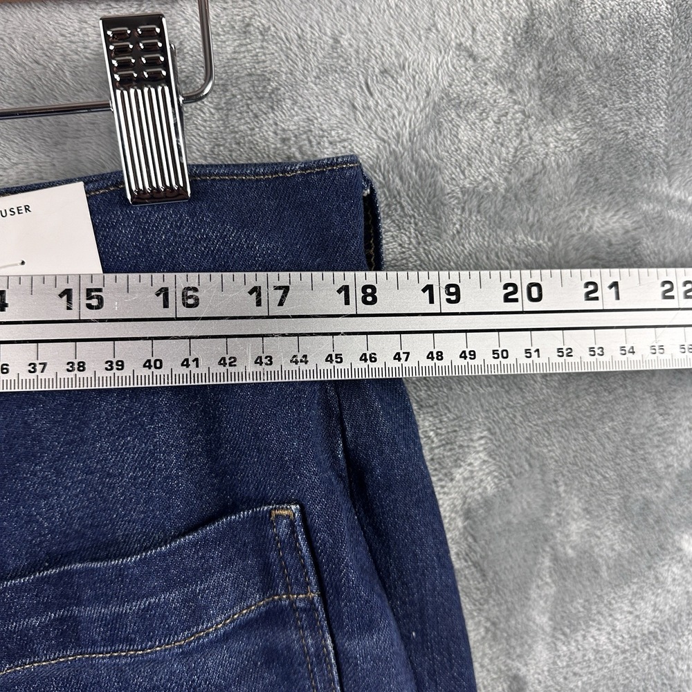 Crew '96 Denim Trouser Size 33 Dark Wash Wide Leg High Rise Jeans Button Fly - Picture 7 of 14